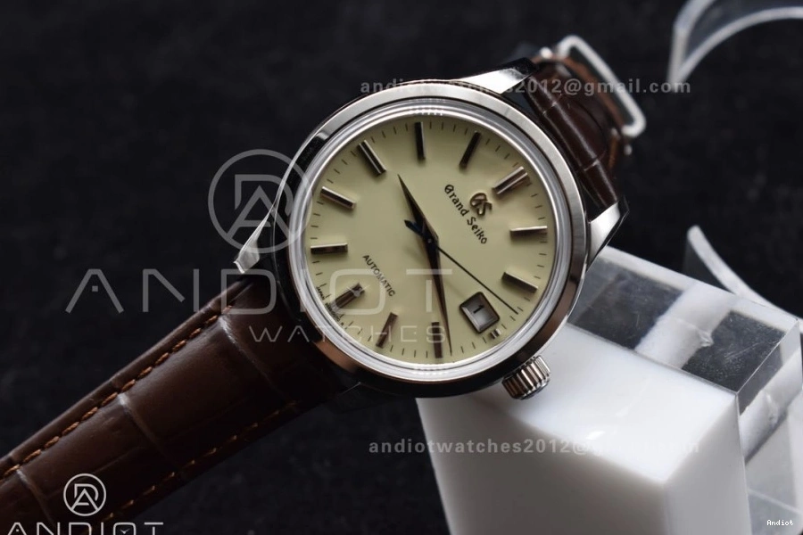 Grand Automatic SS Best 1:1 Seasonal NH Dial Brown GSF Edition Elegance Strap Cream on 890 Seiko Leather 0713